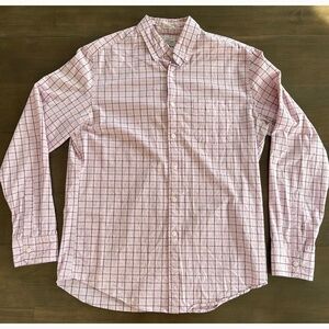 J. Crew, Men's Button-Down Shirt, Pink Gray Check, Medium